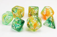Nebula Polyhedral Spring/White Luminary Dice Set (7) CHX27555