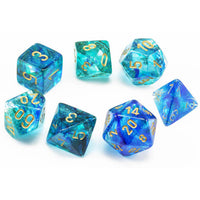 Nebula Polyhedral Oceanic/Gold Luminary Dice Set (7) CHX27556