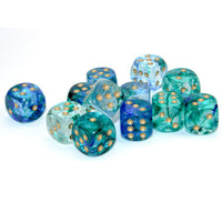 Nebula: Oceanic/ Gold Luminary D6 Dice Set (12) CHX27756