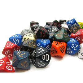 Opaque: Assorted D10 (Percentile Die) Dice (Sold Individually)