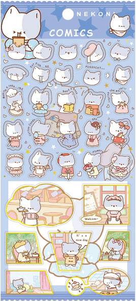 Nekoni Comics: Cat Flat Stickers