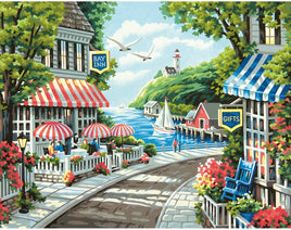 Cafe by the Sea (Outdoor Dining) Paint by Number (11"x14")