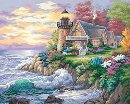 Guardian of the Sea (Cottage Lighthouse) Paint By Number (20"x16")