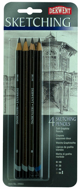 Derwent Sketch Pencil Set 4/Pkg - HB, 2B, 4B & 8B