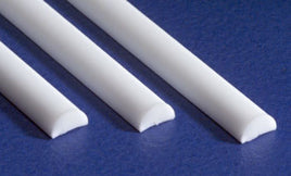 .040" Half Round Rod White Styrene Plastic (Pack of 5)