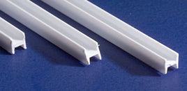 .060" 1.5mm H Column White Styrene Plastic (Pack of 4)