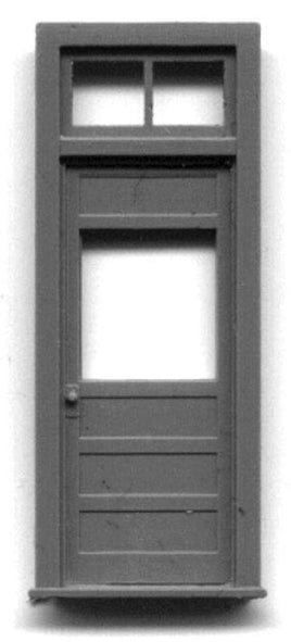 Paneled Door with Frame & Transom