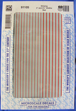 Red Stripes in 3" and 4-3/4" Wide