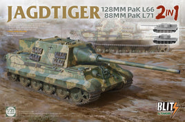 2 in 1 Blitz Jagdtiger 128mmPaK L88 / 88mm PaK L71 (1/35 Scale) Military Model Kit