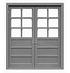 6-Window Panel with 3-Solid Panel Double Door