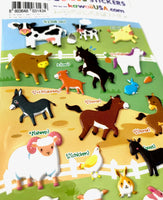 Farm Animal Puffy Stickers
