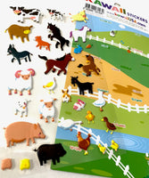 Farm Animal Puffy Stickers