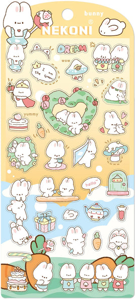 Nekoni Bunny Dream Flat Stickers
