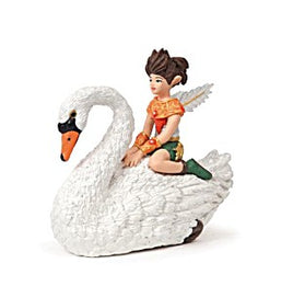 Elf Child on a Swan Figurine