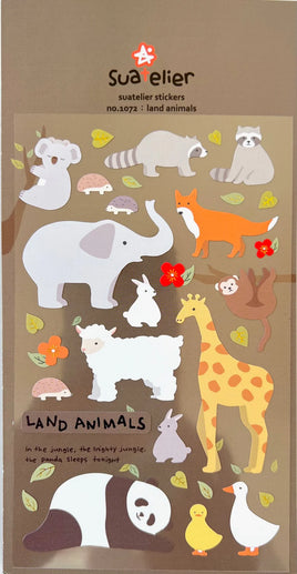 Land Animals Flat Stickers