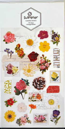 Vintage Flower Flat Stickers