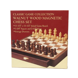 11" Magnetic Walnut Wood Chess Set