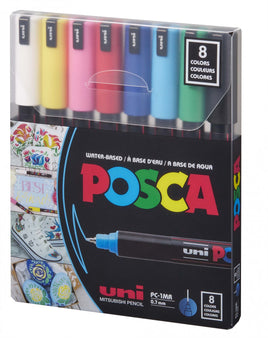 Posca Acrylic Paint Marker 0.7mm Tip Extra-Fine Basic Set