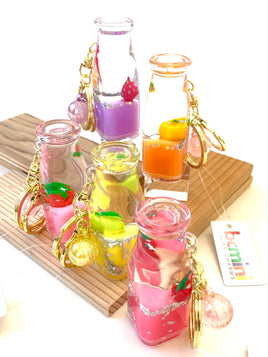 Fruit Float Bottle Keyring