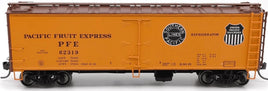 HO Scale - R-30-18 Wood Refrigerator Car - PFE Double Herald Black and White