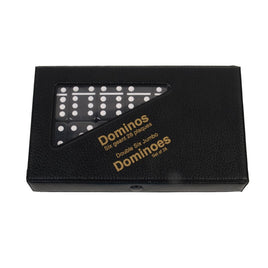 Double 6 Dominoes Black Tiles with  White Dots