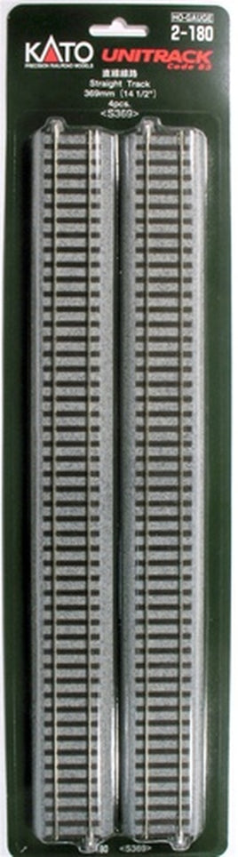 HO Scale Straight Roadbed Track Section - Unitrack -- 14-1/2" 369mm (4-pack) 2-180