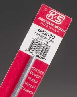 K & S Precision Metals #83030 - 3/16" x .035 x 12" Aluminum Tube