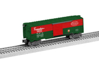 North Pole Central #6464125 (green, red, Toymaker Freight Service) Steel Boxcar O Scale Passenger Car