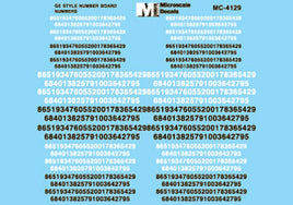Number Board Numbers GE Style (1959+) HO Decal Set