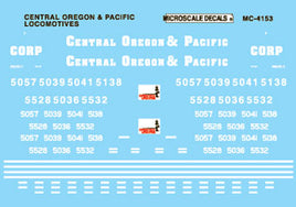 Central Oregon & Pacific (CORP) Hoods Diesels (1995+) HO Decal Set