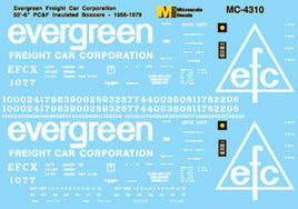 Evergreen Freight Car Corporation Mini-Cal 50' Insulated Boxcars HO Decal Set