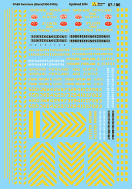 Spokane, Portland & Seattle Diesel Switchers (black) 1950-60 HO Decal Set 460-87196