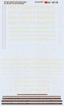 Microscale Industries Southern Pacific Heavy Steam Locomotives HO Decal Set, MSI8775