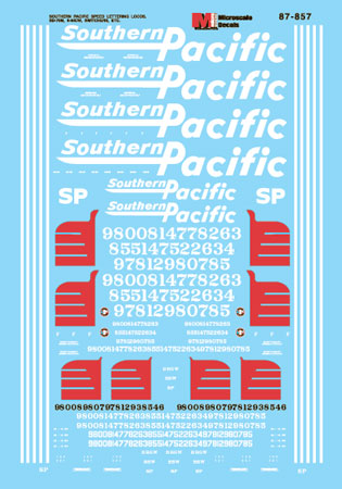 Southern Pacific Speed Lettering for GE Dash 9-44CW, EMD SD70M HO Deca ...