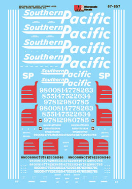 Southern Pacific Speed Lettering for GE Dash 9-44CW, EMD SD70M HO Decal Set