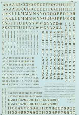 Roman (Condensed) Gold HO Decal Set Alphabets & Numbers MSI90033