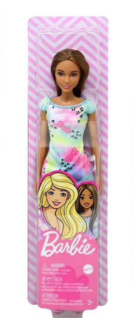Barbie Doll, Brunette, Flower Dress Pink and Blue