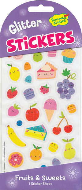 Fruits & Sweets Glitter Stickers