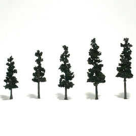 Ready Made Realistic Trees Pines Conifer Green 2-1/2 to 4" (5 Pack)