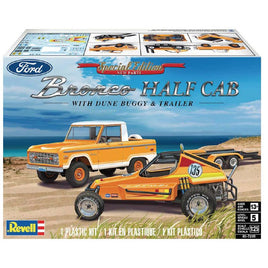 Ford Bronco Half Cab with Dune Buggy & Trailer (1/25th Scale) Plastic Vehicle Model Kits