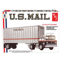 Ford C600 US Mail Truck with USPS Trailer (1/25 Scale) Vehicle Model Kit