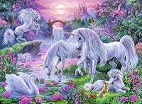 Unicorns in the Sunset Glow (150 XXL Piece) Puzzle