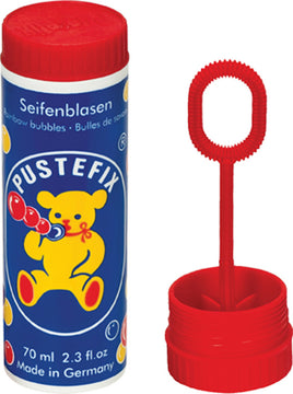 Large bottle of Pustefix bubbles and blower wand