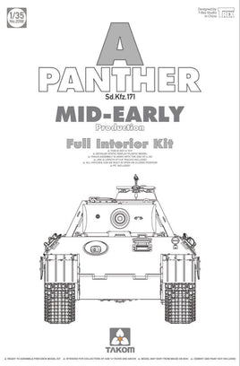 Panther A Mid-Early Production with Interior (1/35 Scale) Military Model Kit