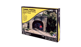 Cut Stone Double Tunnel Portal HO Scale