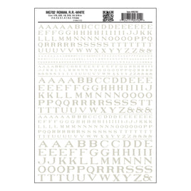 Roman Letter White Decals WOOMG702