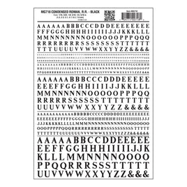 Woodland Scenics Roman Letter Condensed Black Decals #718