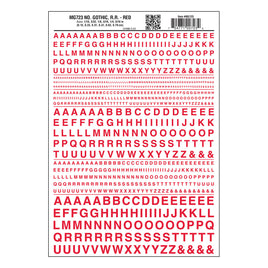 Gothic Letter Red Decals WOO723