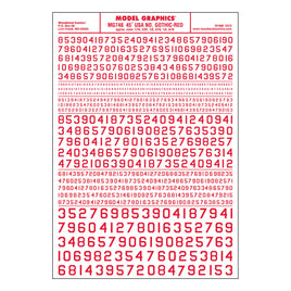 Gothic Number 45-Degree USA Red Decals WOOMG748