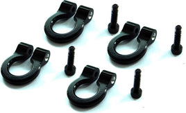 Aluminum Black Tow Shackle D-Rings (4) (1/10th Scale)